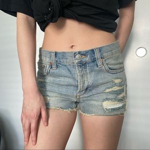 TNA distressed denim shorts